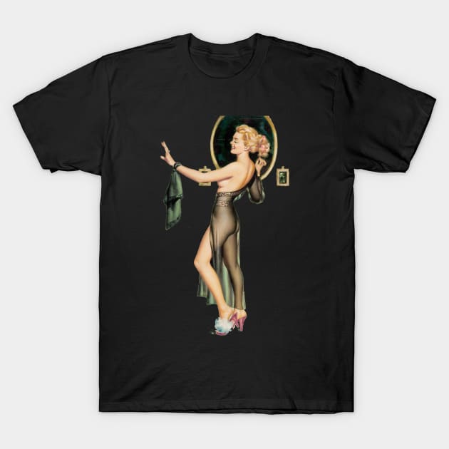 Vintage Pinup Girl Clipart Blond Bombshell T-Shirt by StacysCellar